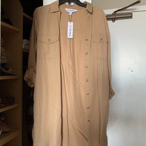 The Drop beige shirt dress with buttons, never worn tags on